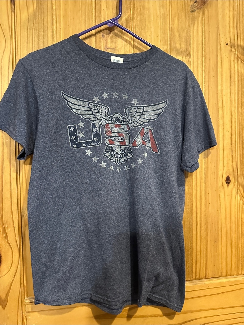 Delta Men's Short-Sleeve USA Eagle Graphic T-Shirt - Heather Blue